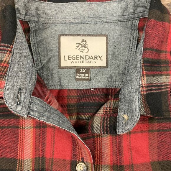 Legendary Whitetails WOMEN'S COTTAGE ESCAPE FLANNEL SHIRT FOREST PLAID 6435 XXXL - Picture 2 of 7